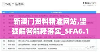 新澳门资料精准网站,坚强解答解释落实_SFA6.11.23授权版