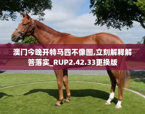 澳门今晚开特马四不像图,立刻解释解答落实_RUP2.42.33更换版