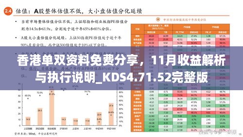 香港单双资料免费分享，11月收益解析与执行说明_KDS4.71.52完整版