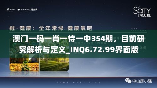 澳门一码一肖一恃一中354期，目前研究解析与定义_INQ6.72.99界面版