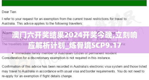 澳门六开奖结果2024开奖今晚,立刻响应解析计划_炼骨境SCP9.17