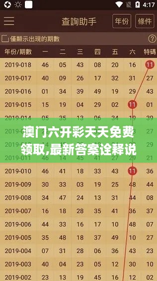 澳门六开彩天天免费领取,最新答案诠释说明_LQC18.66