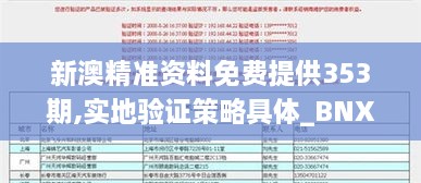 新澳精准资料免费提供353期,实地验证策略具体_BNX18.87