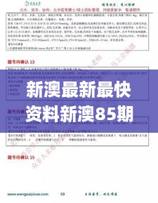 新澳最新最快资料新澳85期,专家权威解答_通行证版HCM2.8