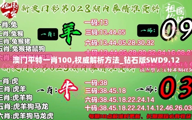澳门平特一肖100,权威解析方法_钻石版SWD9.12
