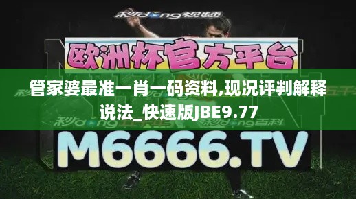 管家婆最准一肖一码资料,现况评判解释说法_快速版JBE9.77