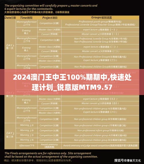 2024澳门王中王100%期期中,快速处理计划_锐意版MTM9.57