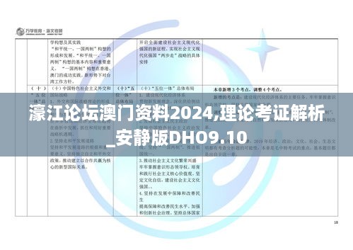 濠江论坛澳门资料2024,理论考证解析_安静版DHO9.10