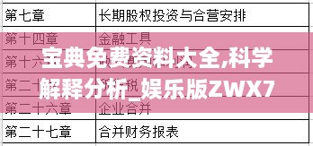 宝典免费资料大全,科学解释分析_娱乐版ZWX7.17