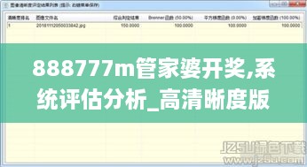 888777m管家婆开奖,系统评估分析_高清晰度版PJI8.40