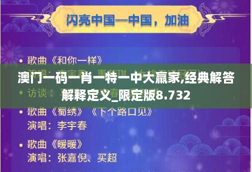 澳门一码一肖一特一中大羸家,经典解答解释定义_限定版8.732