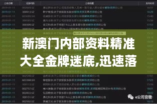 新澳门内部资料精准大全金牌迷底,迅速落实计划解答_进阶款4.680