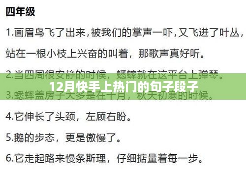 快手热门句子段子来袭，12月引爆全网！
