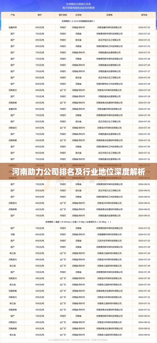 河南助力公司排名及行业地位深度解析