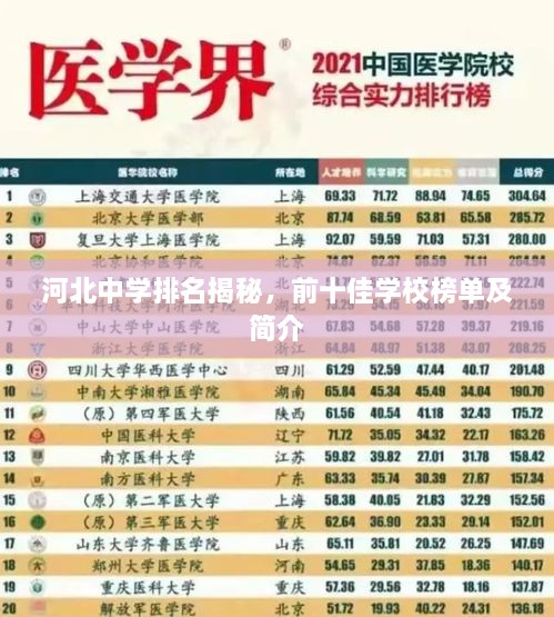河北中学排名揭秘，前十佳学校榜单及简介