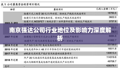 南京强达公司行业地位及影响力深度解析